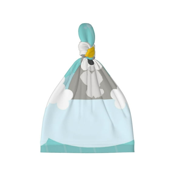 Naloa Dog In Bathtub Baby Newborn Hats, Infant Knotted Baby Hat, Beanie Top Knot Caps for Baby Boys Girls