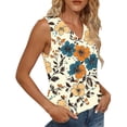 thumbnail image 4 of QUNYINEY Tank Top Women Summer Casual Floral Tops Sleeveless Loose Fit V Neck Pleated Shirts for Women, 4 of 6