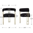 thumbnail image 3 of Dayalane Modern Dining Chairs Set of 2, Velvet Upholstered Barrel Accent Chairs with Gold Metal Legs for Dining Room, Living Room, Restaurant, Home Bar, Bistro,Black, 3 of 8