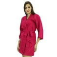 thumbnail image 6 of Bimba Women Short Solid Belt Robe Soft Modal Cotton Wrap Round Plain Bath Robe, 6 of 7