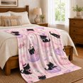 thumbnail image 6 of Kawaii autumn celebration Pastel Goth Theme Adorable Black Cats, Warm Flannel Blanket for Living Room and Bedroom, Playful Pet Portrait Pattern, Cat Lovers autumn celebration Gift, 6 of 7