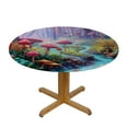 thumbnail image 3 of Patifu Mushrooms Round Tablecloth Stain-Resistant Washable Indoor Outdoor Restaurant Wedding Party Waterproof for Picnic Dining Kitchen Farmhouse Home 46"-50, 3 of 8