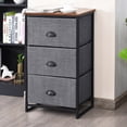 thumbnail image 4 of Gymax Table de Chevet 3 Tiroirs Tour de Rangement Commode Bureau à Domicile Noir, 4 of 10