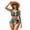 Abstract Brushstroke & Leopard Print Mix Pattern, variant on Gothic Skull & Occult Symbol 2 Piece High Waisted Bikini Set - Halter Neck with Drawstring Sides - Spooky Chic Swimwear for Beach & Pool Vacation