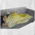 thumbnail image 5 of Yellow Soft Flannel Fleece Throw Blanket, Simple Triangle Shaded Wavy Retro Mosaic Motifs Poly Gradient Illustration Art Print, Cozy Plush for Indoor and Outdoor Use, 60" x 80", Yellow, by Ambesonne, 5 of 5