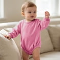 thumbnail image 6 of biudgviw Unisex Baby Long Sleeve Cotton Bodysuits Newborn Infant Round Neck Onesies Fall Winter Clothes with Buttons(Hot Pink aa1,9-12 Months), 6 of 6