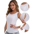 thumbnail image 3 of DARING DIVA Women's Breastfeeding Scoop Neck Undershirts Tank Tops S White, 3 of 6