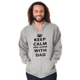 thumbnail image 3 of Keep Calm And Agree With Dad Crown Men's Big & Tall Graphic Zip Up Hoodie Brisco Brands 5X, 3 of 5