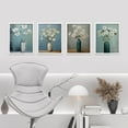 thumbnail image 3 of PixonSign Framed Wall Art Vintage Daisy Floral Illustrations Posters, Set of 4 Rustic Country Style White Flowers in Vases Fine Art Nature Wilderness Canvas Prints for Home Decor - 8"x10" White, 3 of 5