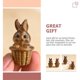 thumbnail image 5 of Wood Rabbit Pendant Ornament for Car Decoration and Keychain Brown Diy Craft 1Pcs, 5 of 5