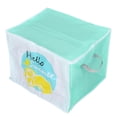 thumbnail image 2 of Bolsa de almacenamiento con cremallera, impermeable, a prueba de humedad y polvo, para colchas, ropa de cama, mantas y organizadores con asa (verde, blanco y naranja)., 2 of 14