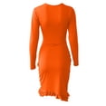 thumbnail image 5 of Vestido HUOGUO Fashion corto asimétrico sexy con cuello en V para mujer, 5 of 5