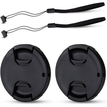 Acuvar 2-Pack 49mm Front Lens Cap Cover with Deluxe Cap Keeper for Canon EF 50mm f1.8, EF-M 15-45mm f3.5-6.3, Sony E 55-210mm f4.5-6.3, E 35mm f1.8, E 50mm and Other Lenses with 49mm Filter Thread