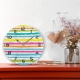 thumbnail image 6 of Dreamtimes Rainbow Striped Wall Clock, 10 Inch Silent Non Ticking Round Clock Oil Painting Clock Easy to Read Clock for Living Room Bedroom Bathroom Home Decor, 6 of 7