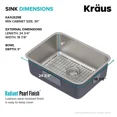 thumbnail image 4 of KRAUS Dex 25” Undermount 16 Gauge Stainless Steel Single Bowl Kitchen Sink, 4 of 7