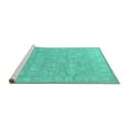 thumbnail image 2 of Ahgly Company Machine Washable Indoor Square Oriental Turquoise Blue Traditional Area Rugs, 7' Square, 2 of 4