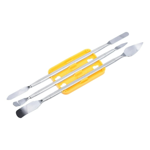 Juego de 3 piezas de espátula de metal, mini palanca, cabeza plana, barra de palanca de acero inoxidable, herramientas de apertura para reparación de teléfonos móviles