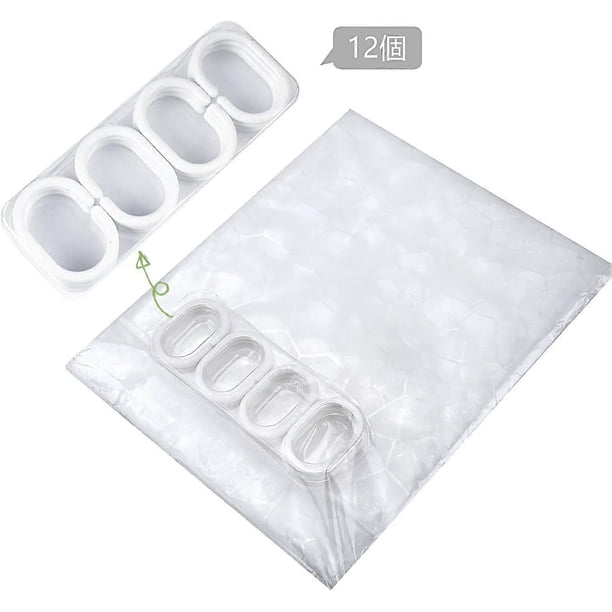 Transparent Shower Curtain, 180x200cm 3D Washable Anti-Bacterial Anti-Bacterial PEVA Bathroom Shower Curtain