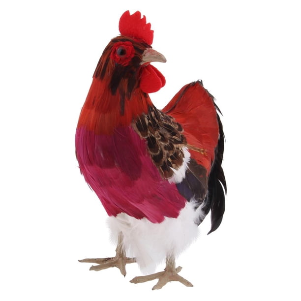 Gallo artificial con plumas, modelo animal de simulación, gallo, pollo