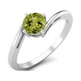thumbnail image 2 of 0.50 Ctw Péridot Rond 925 Sterling Silver Solitaire Bypass Femmes Bague de Mariage, 2 of 3