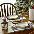thumbnail image 4 of Let It Snow Snowman Christmas Placemats Set of 4, 12x18 Inch Winter Table Mats for Party Kitchen Dining Decoration, 4 of 6