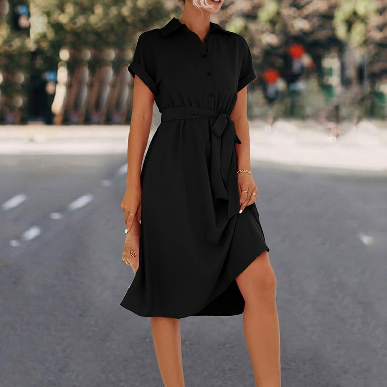 Bell Sleeve Solid Color Knee Length V Neck High Waist Lace Dresses Bell Sleeve Solid Color Knee Length V Neck High Waist Lace Dresses