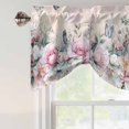 thumbnail image 5 of Tie Up Valances for Windows, Pink Roses Floral Adjustable Valance Curtains Window Treatment for Living Room/Bedroom, Vintage Romance Botanical Flowers Rod Pocket Kitchen Curtains & Drapes 42x18 Inch, 5 of 9