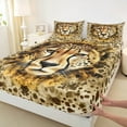 thumbnail image 3 of Manfei Kids Leopard Wildlife Twin Sheet Sets, Jungle Animal Twin Fitted Sheet, Fashion Cheetah Print Flat Sheet, Microfiber Bedroom Decor, 3 Pieces, 3 of 7