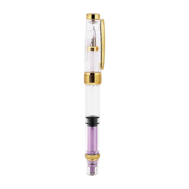 Fyydes 4Colors Piston Fill Fountain Pen Fine Nib Transparent Pen Set of 4 Writing Office Supplies, Transparent Fountain Pen, Fine Nib Fountain Pen