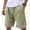 Green_CD04, variant on Resicozy Men's Linen Shorts Casual Elastic Waist Drawstring Summer Beach Vacation Yoga Golf Shorts Trendy Plain Pant with Pockets Light Blue XL