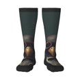 thumbnail image 2 of Picia Women Crew Soft Moisture-wicking Socks Stylish Avian Gathering Pattern Design Cotton Socks, One Size fit All, 2 of 9
