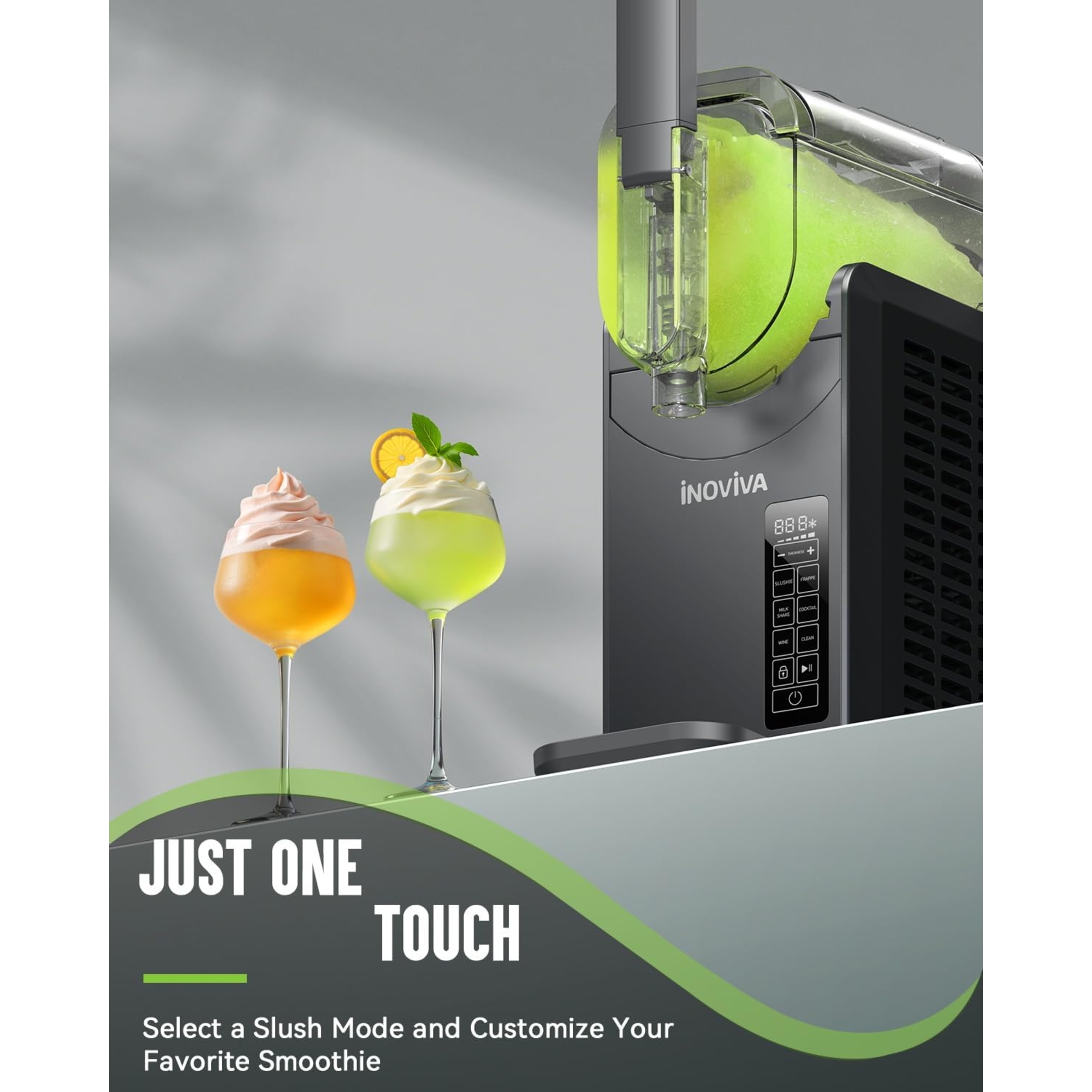 Inoviva S1.0 88oz Slushie Machine Smoothie Maker – Self Cleaning Frozen Drink Maker for Home
