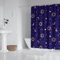 thumbnail image 2 of Blue Gold Sun Moon Pattern Shower Curtain 72"x84" ,Bathroom Decorative Shower Curtains Set with 12 Hooks,Modern Waterproof Washable Shower Curtain, 2 of 6