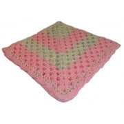 Pastel Pink and Baby Print Granny Square Baby Blanket Size 30"x30" - Perfect Size for Stroller, Car Seat or Lap