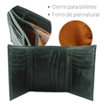 thumbnail image 4 of Cartera Hombre Piel Genuina Triple Cierre Interno Interiores en Piel Verde, 4 of 5