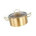 thumbnail image 4 of Lipstore Korean Ramen Cooking Pot Sturdy Kitchenware Cookware for Camping Family Home 16cm Gold, 4 of 8