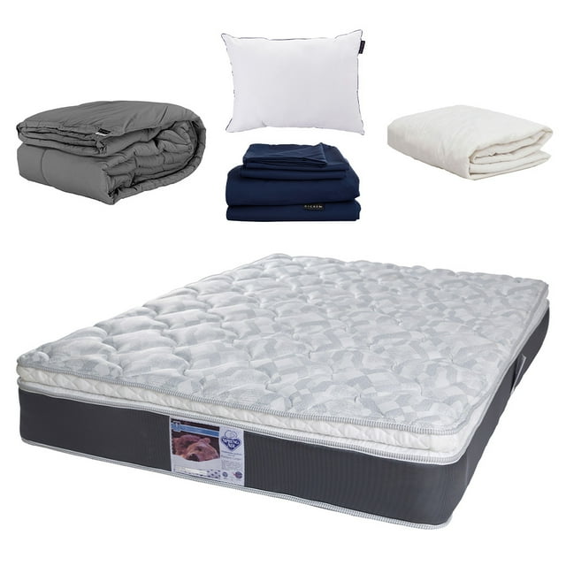 Colchón Matrimonial Marte + Almohada One + Sábanas Softy + Protector de Colchón + Edredón