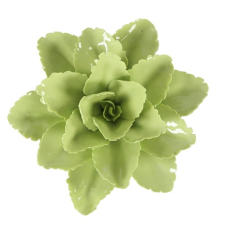 

1Pc Decorative Ceramic Flower Wall Hanging Adornment 3D Flower Pendant (Green)