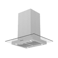 thumbnail image 1 of Campana Isla IHD ISOLA MIAMI 30 de 75 cm (30") Purificadora Cristal Acero Inox IHD Isola Miami 76 en acero inoxidable y cristal plano de isla, 1 of 11