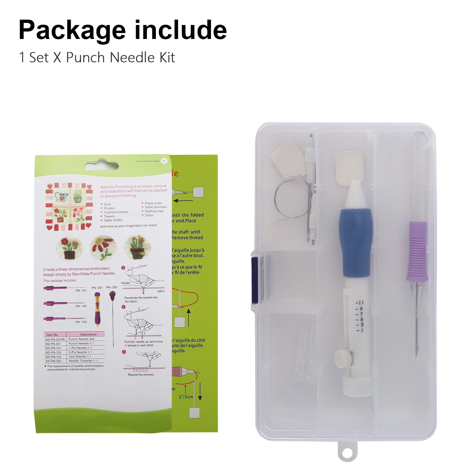 DIY Punch Needle Magic Embroidery Pen Set Stitching Thread Tool Sewing  Craft Kit for sale online