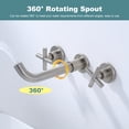 thumbnail image 6 of Wowow 2 Handle Wall Mount Bathroom Faucet and Rough-in Valve Included, 6 of 8