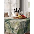 thumbnail image 6 of Summer Tropical Leaves Table Cloth, Green Palm Trees Botanical Waterproof Tablecloth for Rectangle Tables, Reusable Washable Fabric Table Cover for Restaurant Kitchen Dining Tables 60"x102", 6 of 6