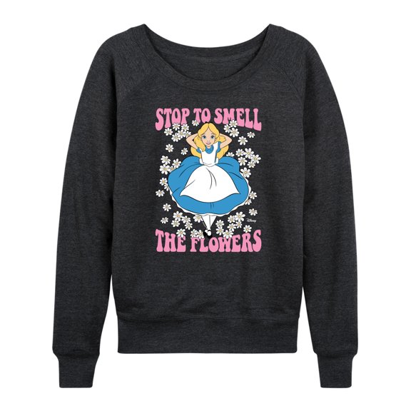 Disney - Alice in Wonderland - Stop To Smell Flowers - Women's Lightweight French Terry Long Sleeve Shirt