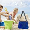 thumbnail image 1 of Bolsa De Juguetes Bolsa de playa de malla, estilo lindo, bolsa de mano, bolsa de recolección para exteriores (gris azul oscuro), 1 of 5