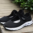 thumbnail image 4 of 1 par de zapatos casuales de malla transpirable para mujer de mediana edad (negros), 4 of 8