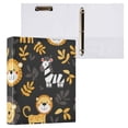 thumbnail image 3 of Lions Zebras Leaves 3 Ring Binders 1.5 inch Hardcover File Folders with Interior Pockets A4 Size Organizer for School Office Hospital, 3 of 8