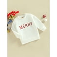 thumbnail image 3 of Qmyliery Toddler Baby Christmas Sweatshirt, Long Sleeve Crew Neck Letter Print Pullover Tops,6 Months-4 Years, 3 of 8