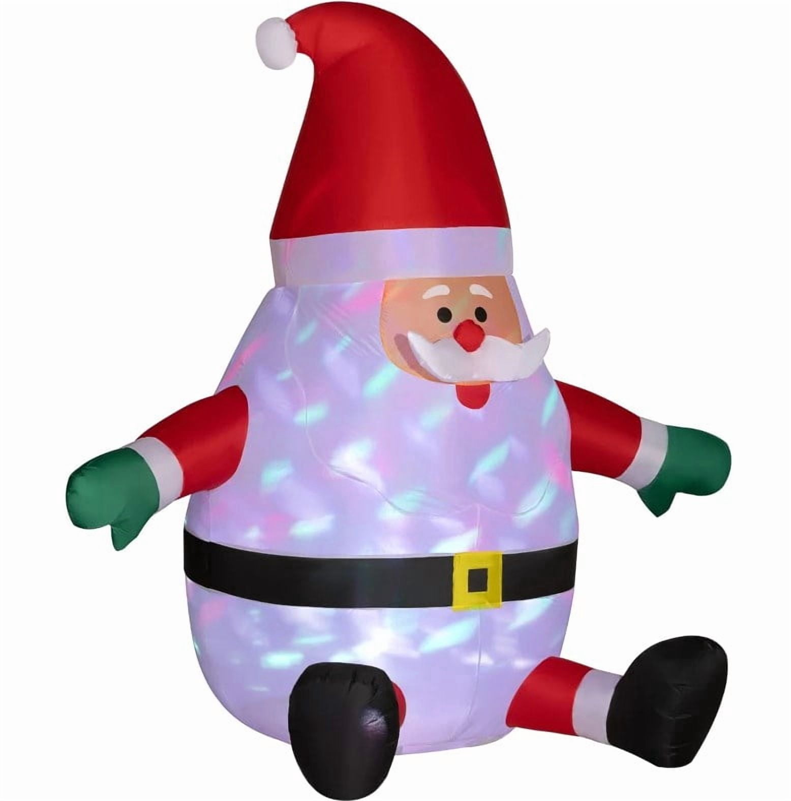 Inflatable Santa Claus with Rotating Magic Ball Light Outdoor Christmas Yard Decoration