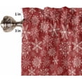 thumbnail image 5 of Red Snowflake Christmas Window Curtains 63 Inch Length - 2 Panels, Rod Pocket Curtain Panels, Xmas Snowflake Vintage Window Treatment for Bedroom/Kitchen/Bathroom Windows, 42W x 63L Inch, 5 of 5