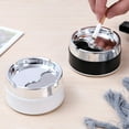thumbnail image 7 of vnanda Stainless Steel Ashtray Stainless Steel Round Ashtray with Design Windproof Dust-free Desktop Ash Container for Home Office Outdoor Use Desktop Ash, 7 of 7